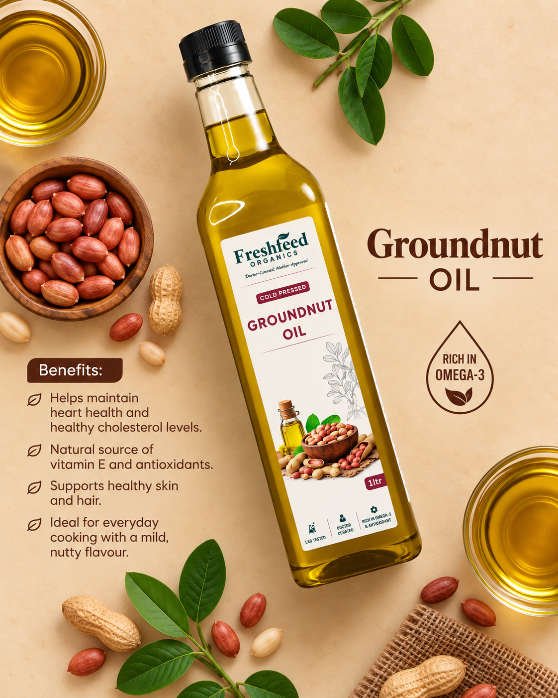 Groundnut Oil (Cold-Pressed)