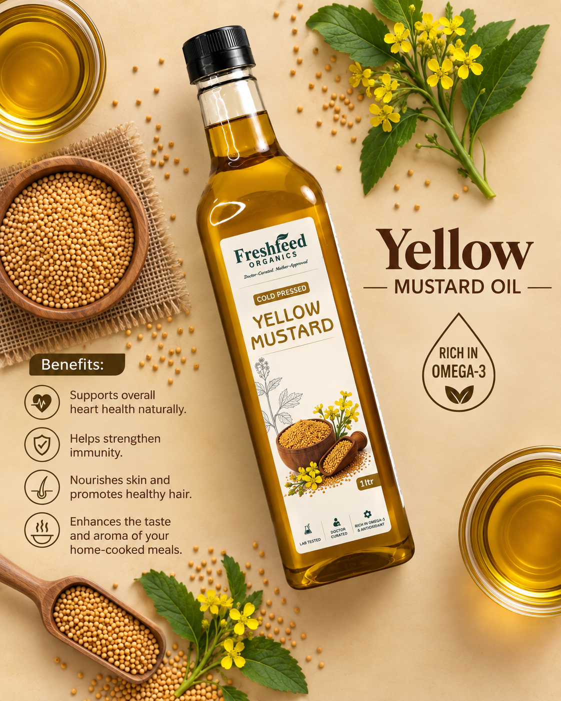 Yellow Mustard Oil (Cold-Pressed)