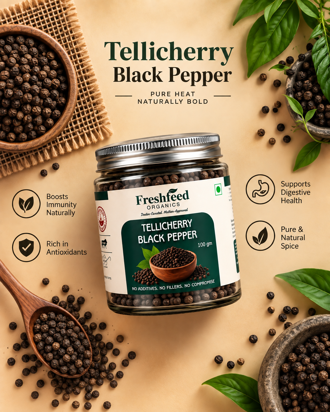 Tellicherry Black Pepper (Whole)