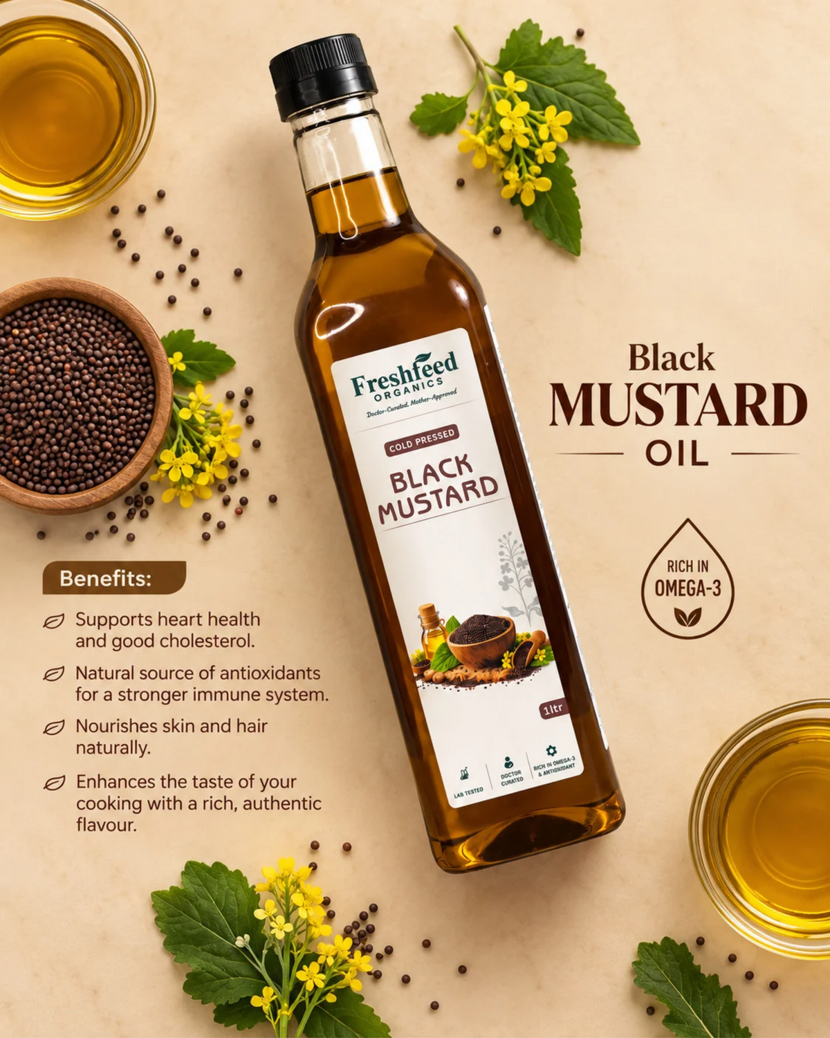 Black Mustard Oil (Cold-Pressed)